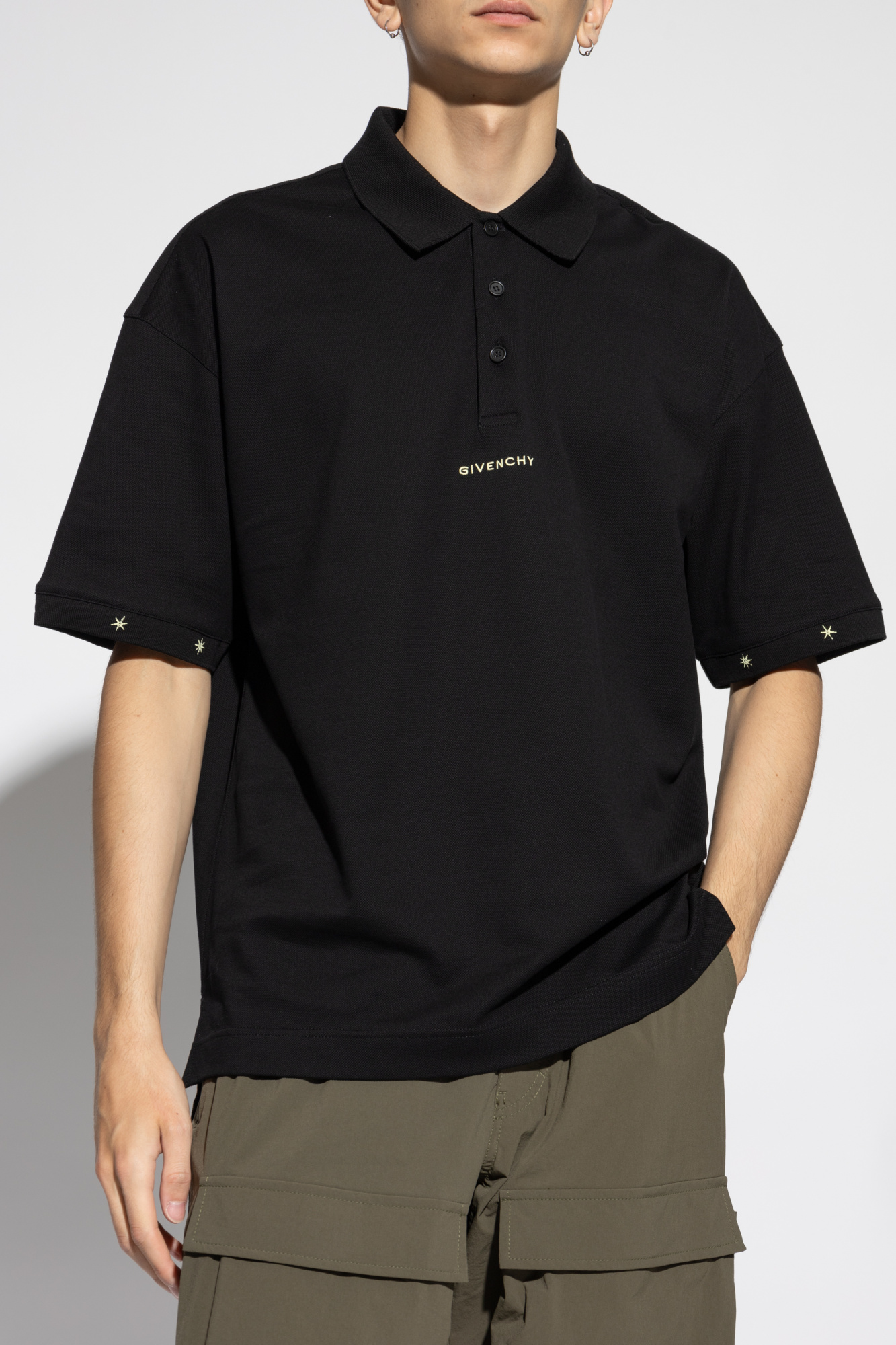 Black Polo with logo Givenchy polo collar body Bianco SchaferandweinerShops Switzerland